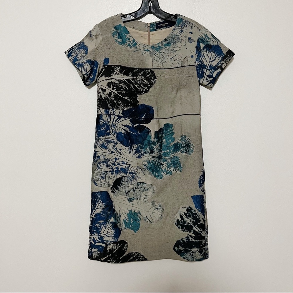 Piazza Sempione Floral Printed Dress Grey Blue Sz 40 / S